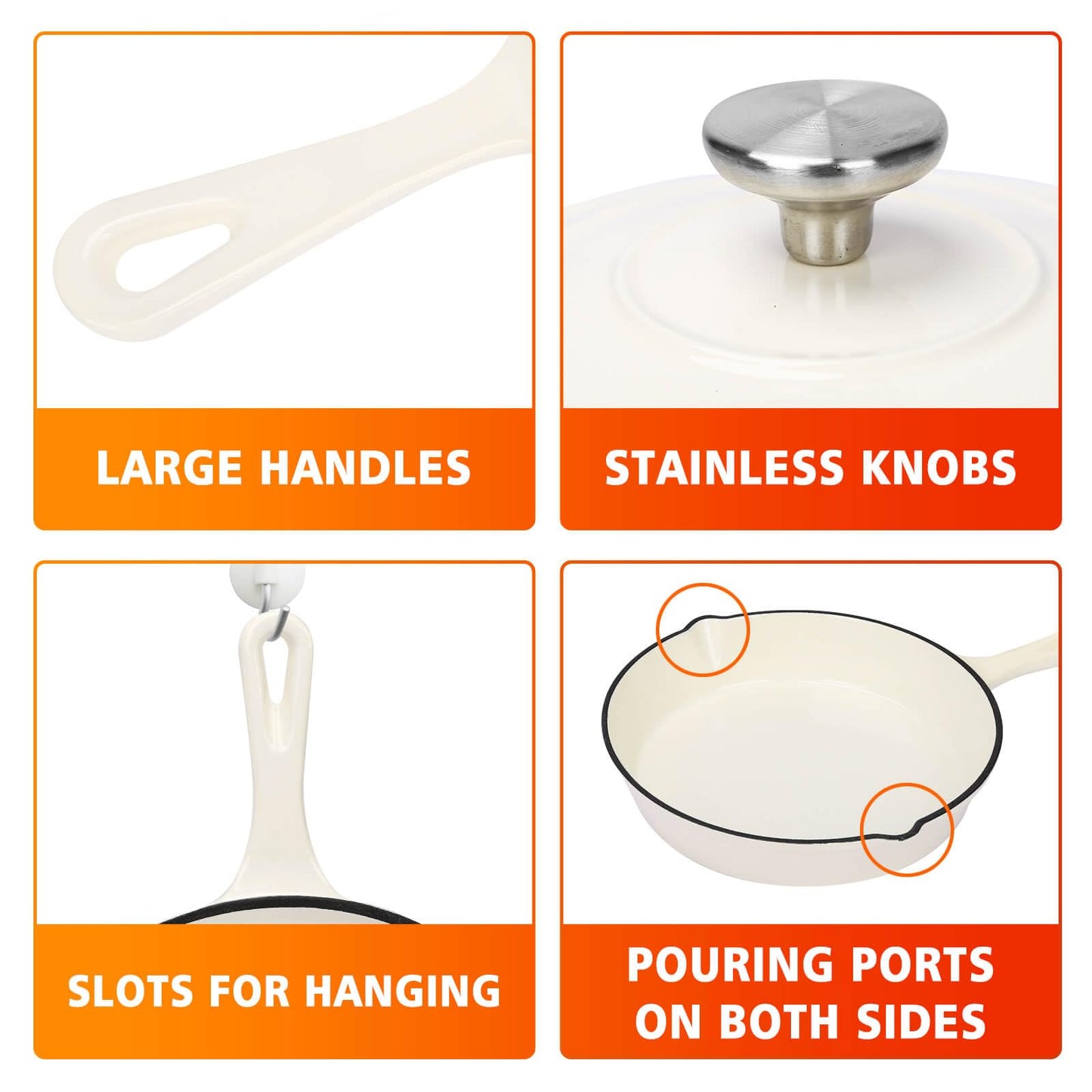 Cast Iron Set (Enameled), Gas/Induction Compatible, PFA Free