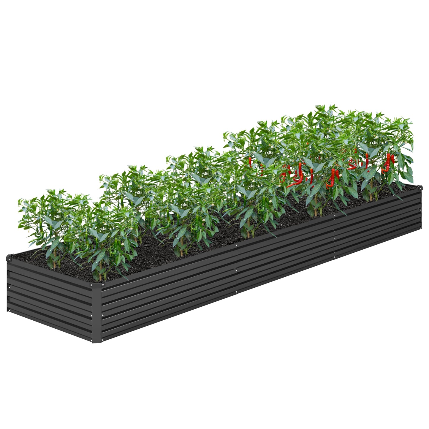 Raised Garden Bed Kit, Rectangle Metal Flower Box,Large Planter Raised Beds