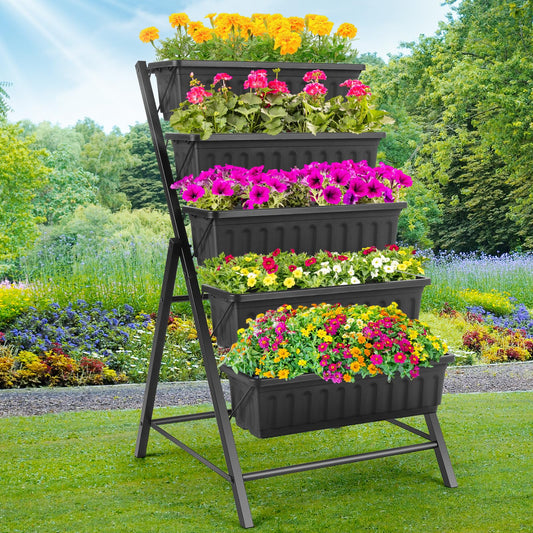 5-Tier Elevated Garden Bed with Lockable Caster Wheels