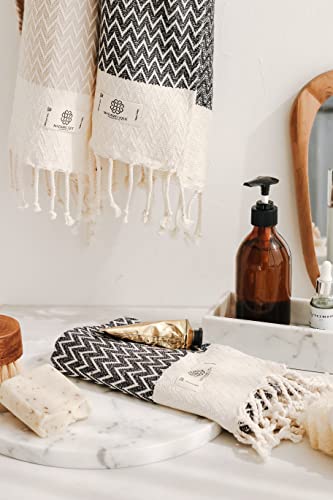 Exclusive Hand Towels Set of 2-18 x 40 Inches - 100% Pure Cotton