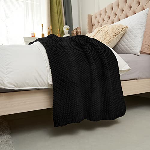 Chunky Cable Knit Throw Blanket Lightweight 100% Organic Cotton