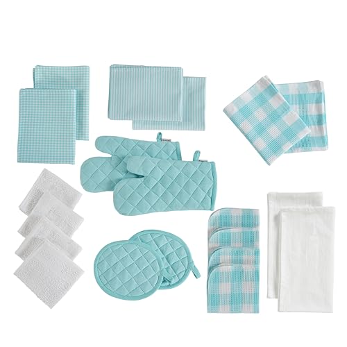 20 Pc Kitchen Towels Set, 350 Degree Heat Resistant, 100% Cotton