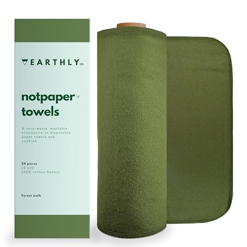 24 Pack - Roll of Washable Cotton Cloth Paper Towels