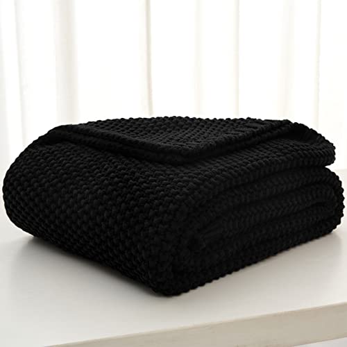 Chunky Cable Knit Throw Blanket Lightweight 100% Organic Cotton