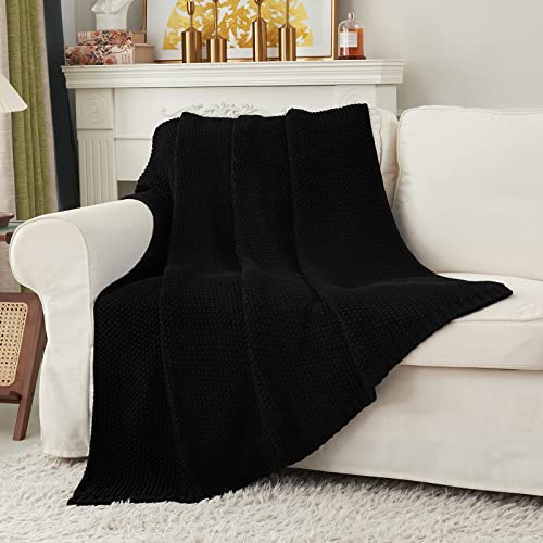Chunky Cable Knit Throw Blanket Lightweight 100% Organic Cotton
