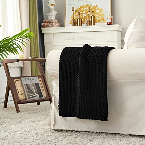 Chunky Cable Knit Throw Blanket Lightweight 100% Organic Cotton