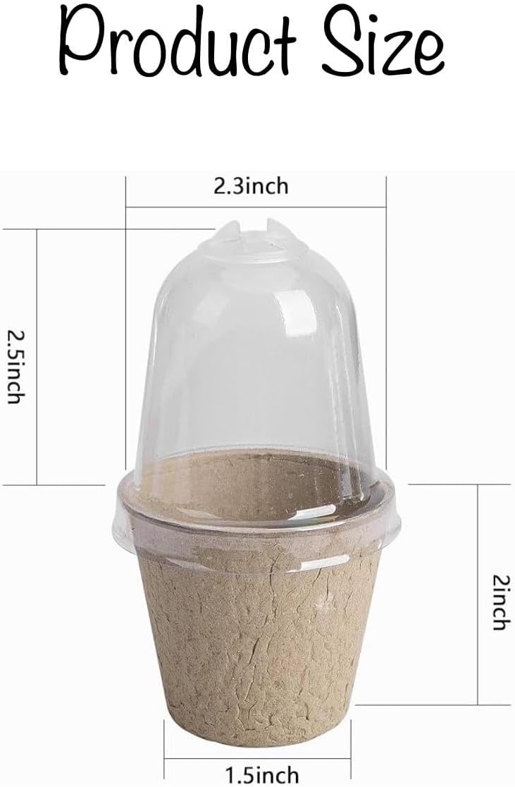 2.33 inch Organic Biodegradable, Eco Friendly Peat Seedling Pots with Humidity Dome