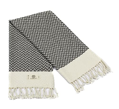 Exclusive Hand Towels Set of 2-18 x 40 Inches - 100% Pure Cotton