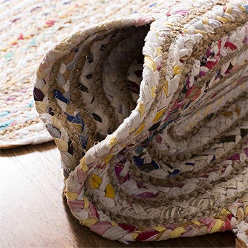 Natural Collection Area Rug - Braided Jute & Cotton