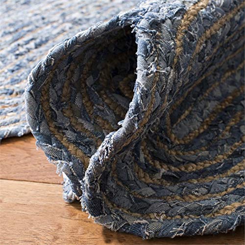 Natural Collection Area Rug - Braided Jute & Cotton