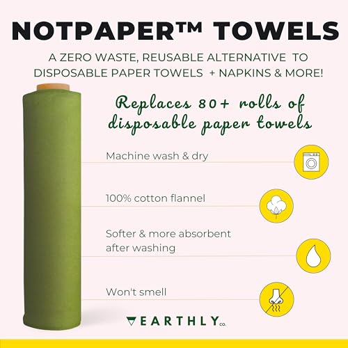 24 Pack - Roll of Washable Cotton Cloth Paper Towels