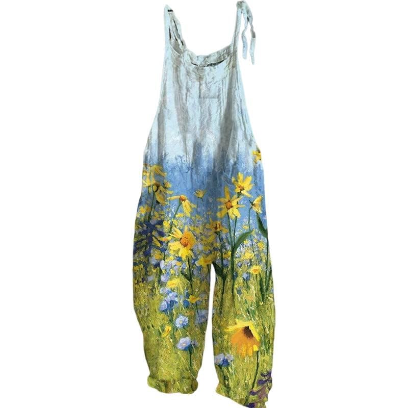 Stylish Boho Womens Romper Natural Material Cotton Blend