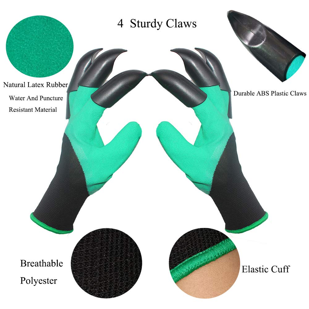 Garden Gloves with Claws for Digging,Planting, Weeding, Seeding-Waterproof