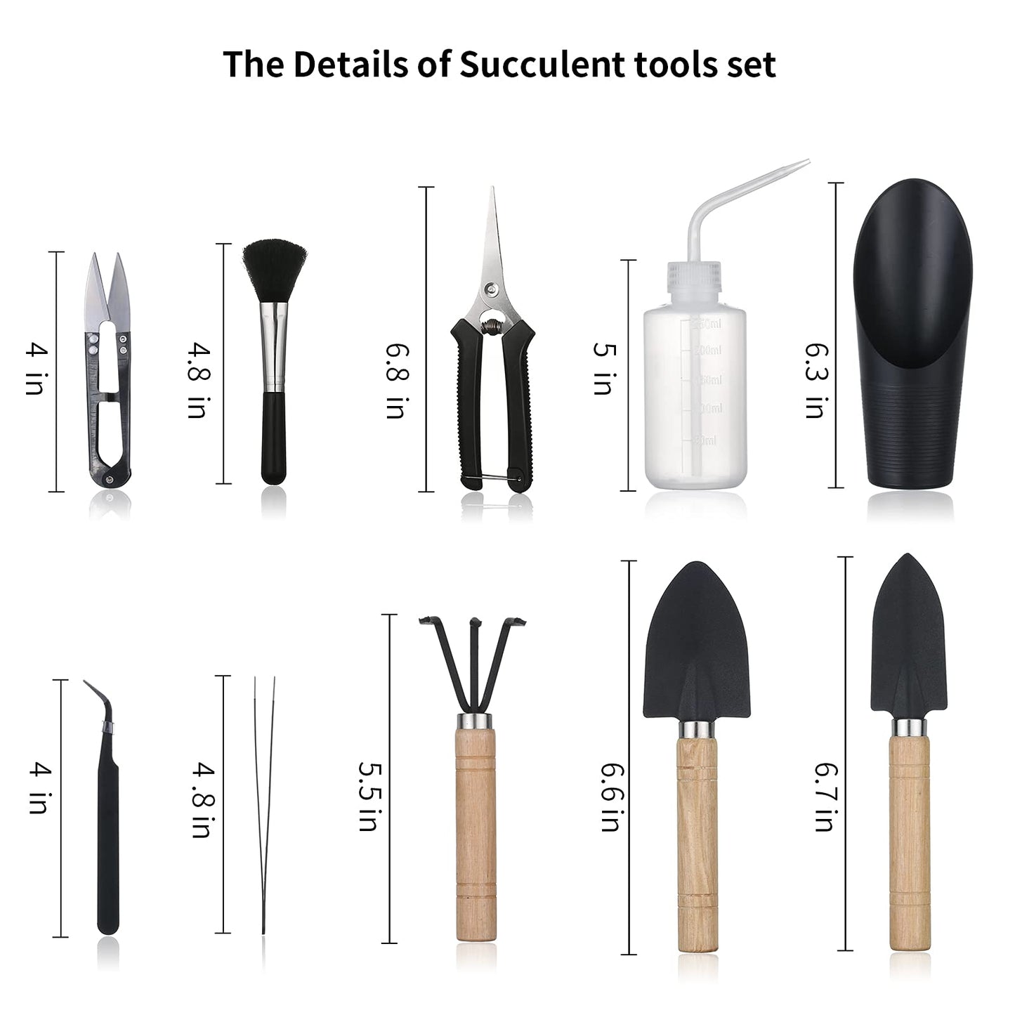 5Pcs Mini Garden Tool Kit for Seedling Soil, Houseplant, Bonsi and More