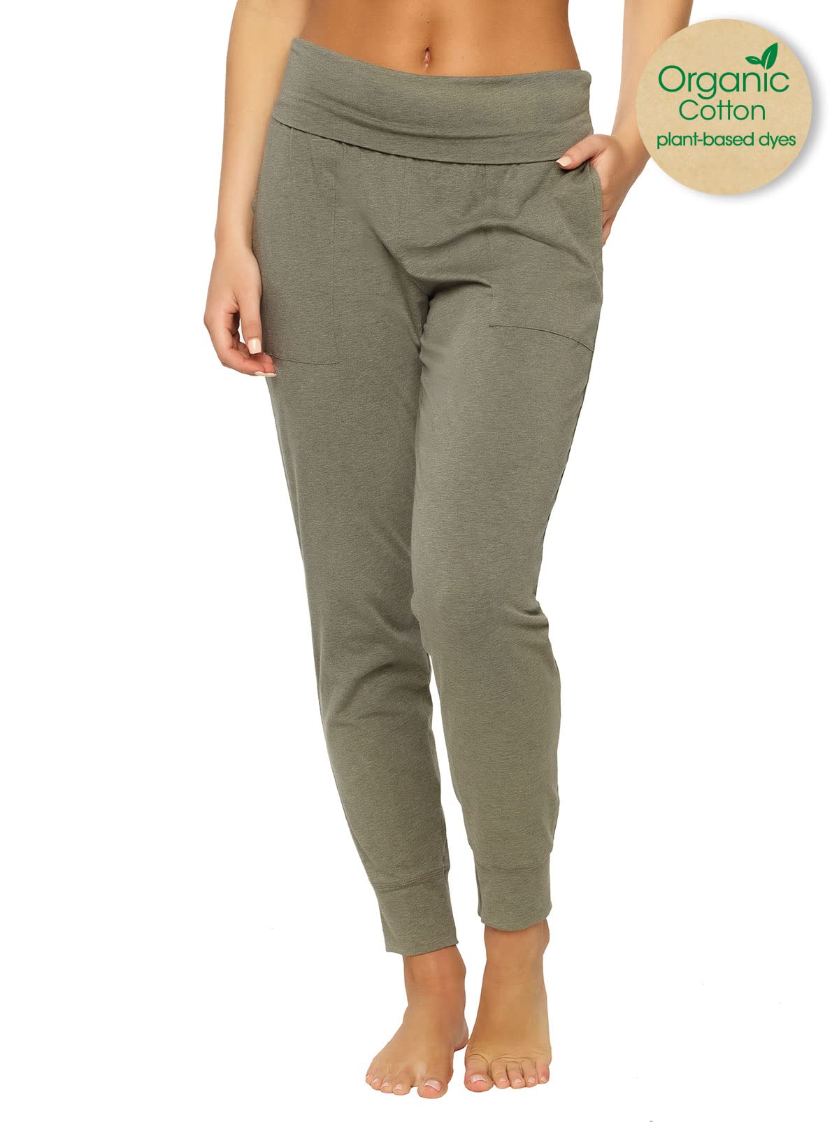 Organic Cotton Stretch Fold-Waist Joggers