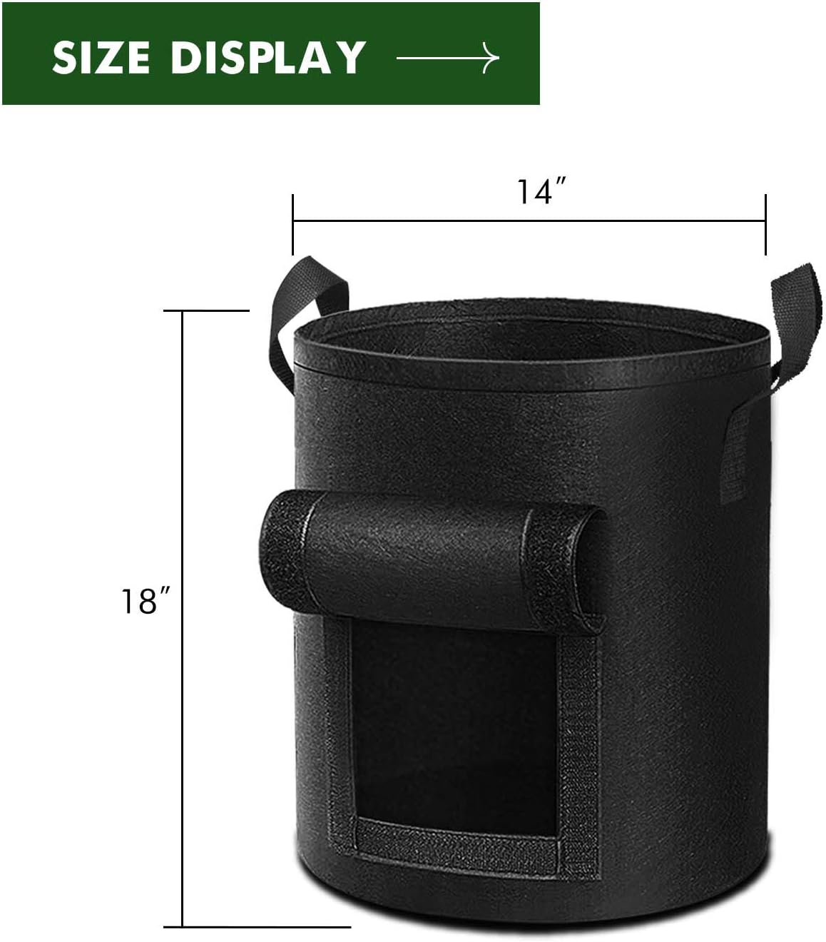 5-Pack 10 Gallon Garden Planting Bag with Reinforced Handle