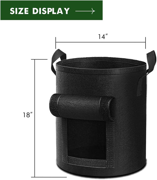 5-Pack 10 Gallon Garden Planting Bag with Reinforced Handle