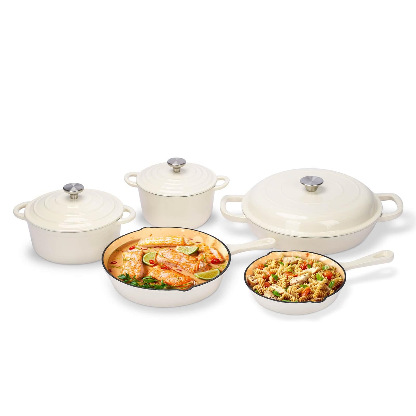 Cast Iron Set (Enameled), Gas/Induction Compatible, PFA Free