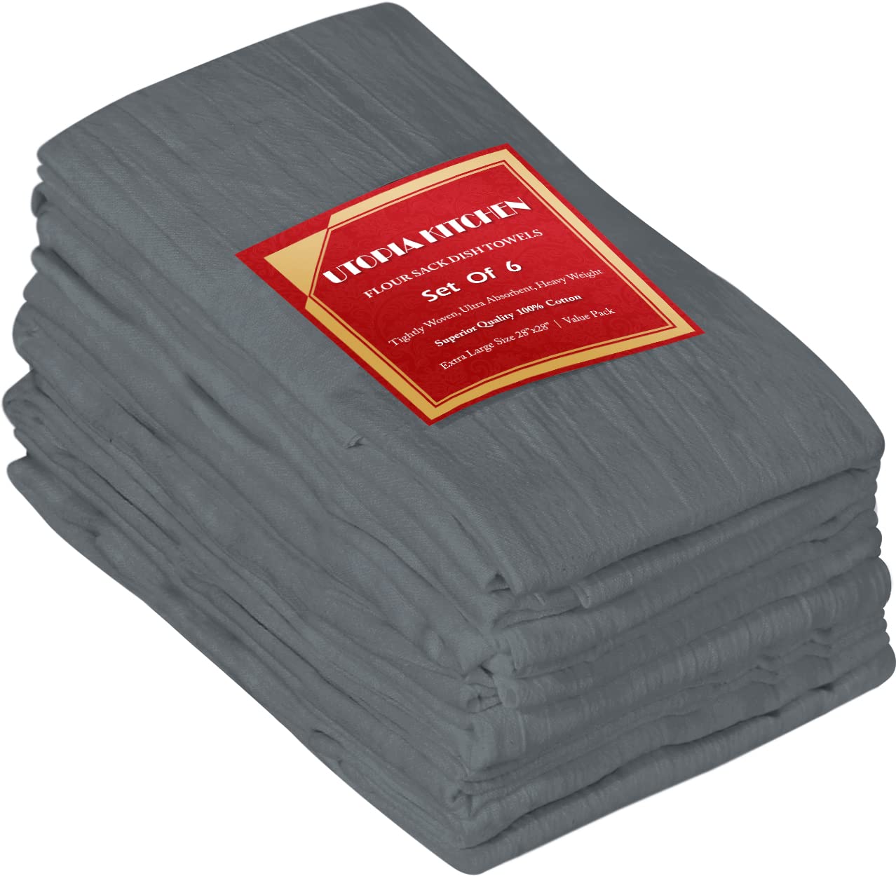 100% Cotton Tea Towels for Cleaning & Drying - Highly Absorbent Kitchen Dish Cloth