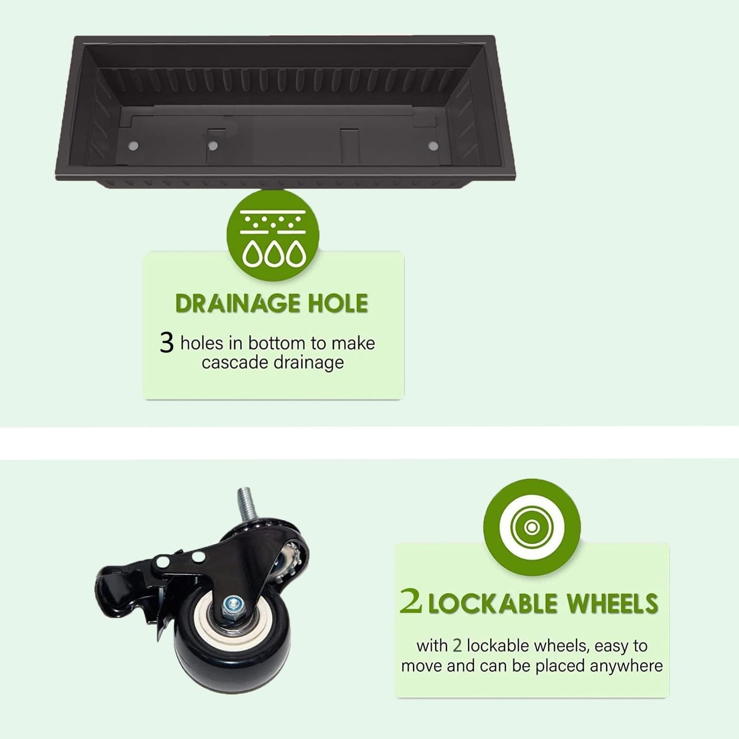 5-Tier Elevated Garden Bed with Lockable Caster Wheels