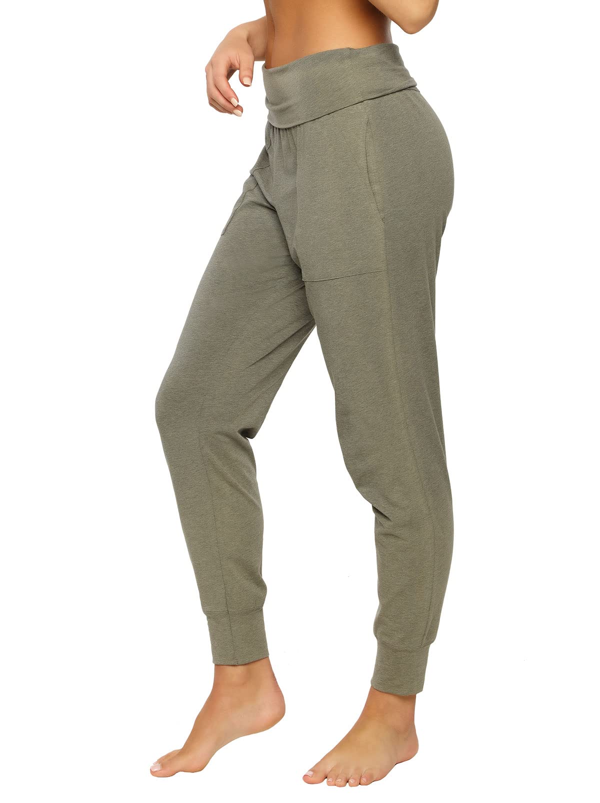 Organic Cotton Stretch Fold-Waist Joggers