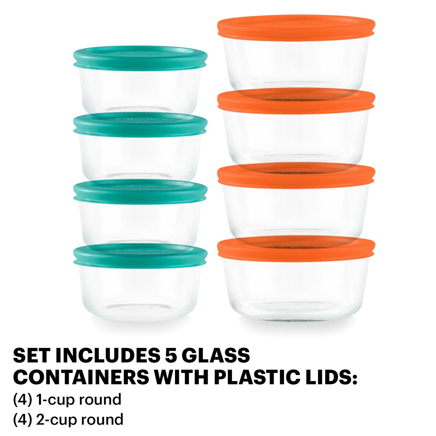 Pyrex Glass Food Storage Set, BPA-Free, Dishwasher & Microwave Safe