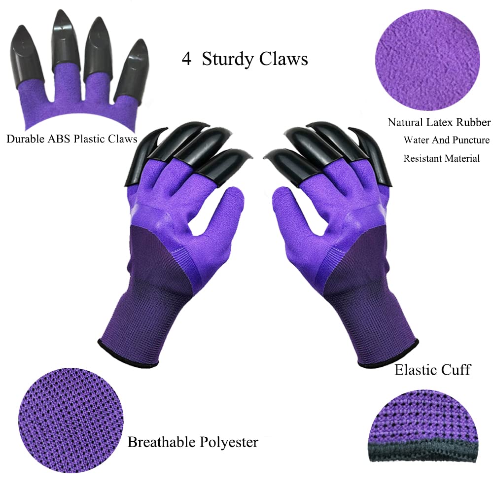 Garden Gloves with Claws for Digging,Planting, Weeding, Seeding-Waterproof