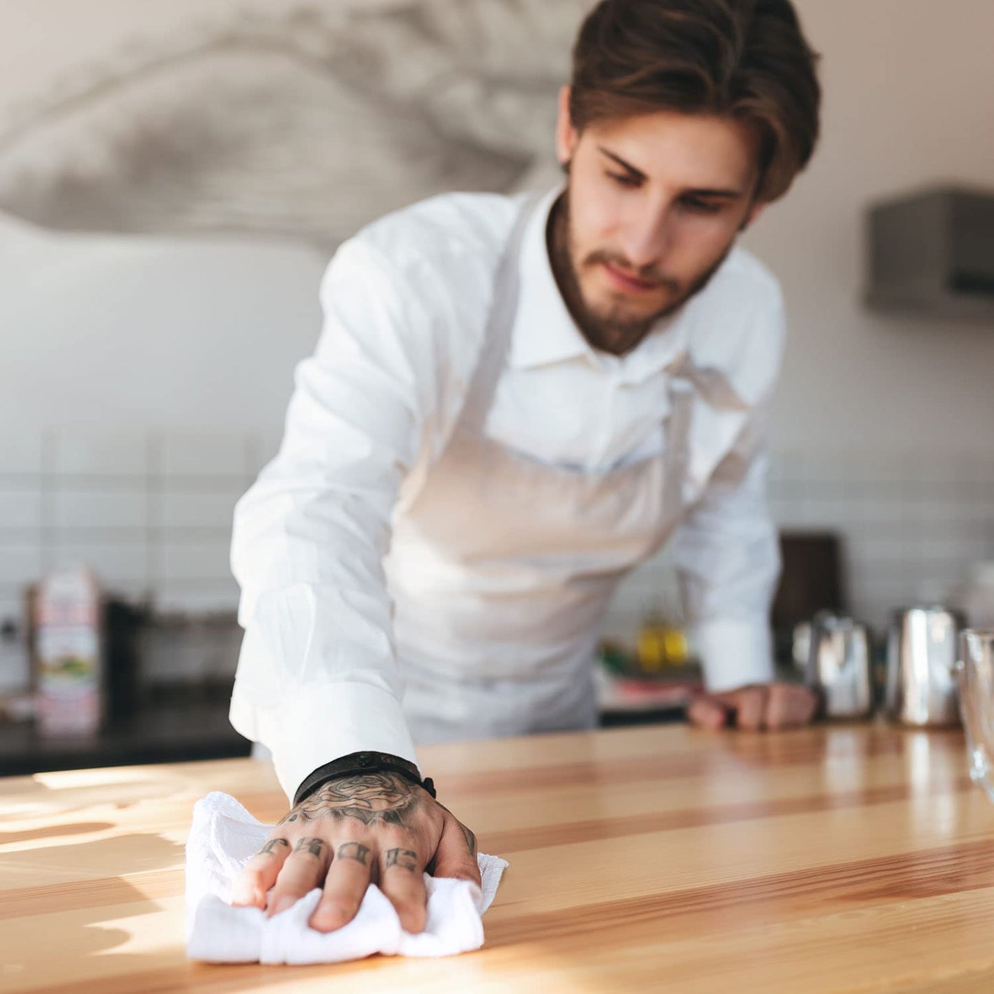 100% Cotton Tea Towels for Cleaning & Drying - Highly Absorbent Kitchen Dish Cloth