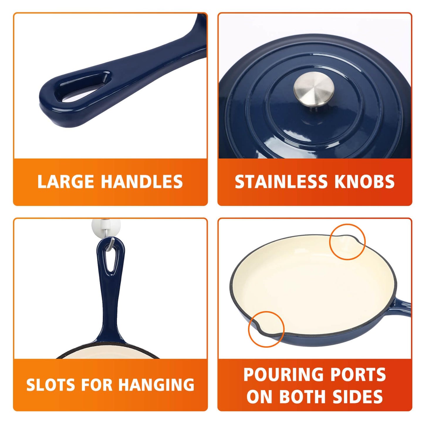 Cast Iron Set (Enameled), Gas/Induction Compatible, PFA Free