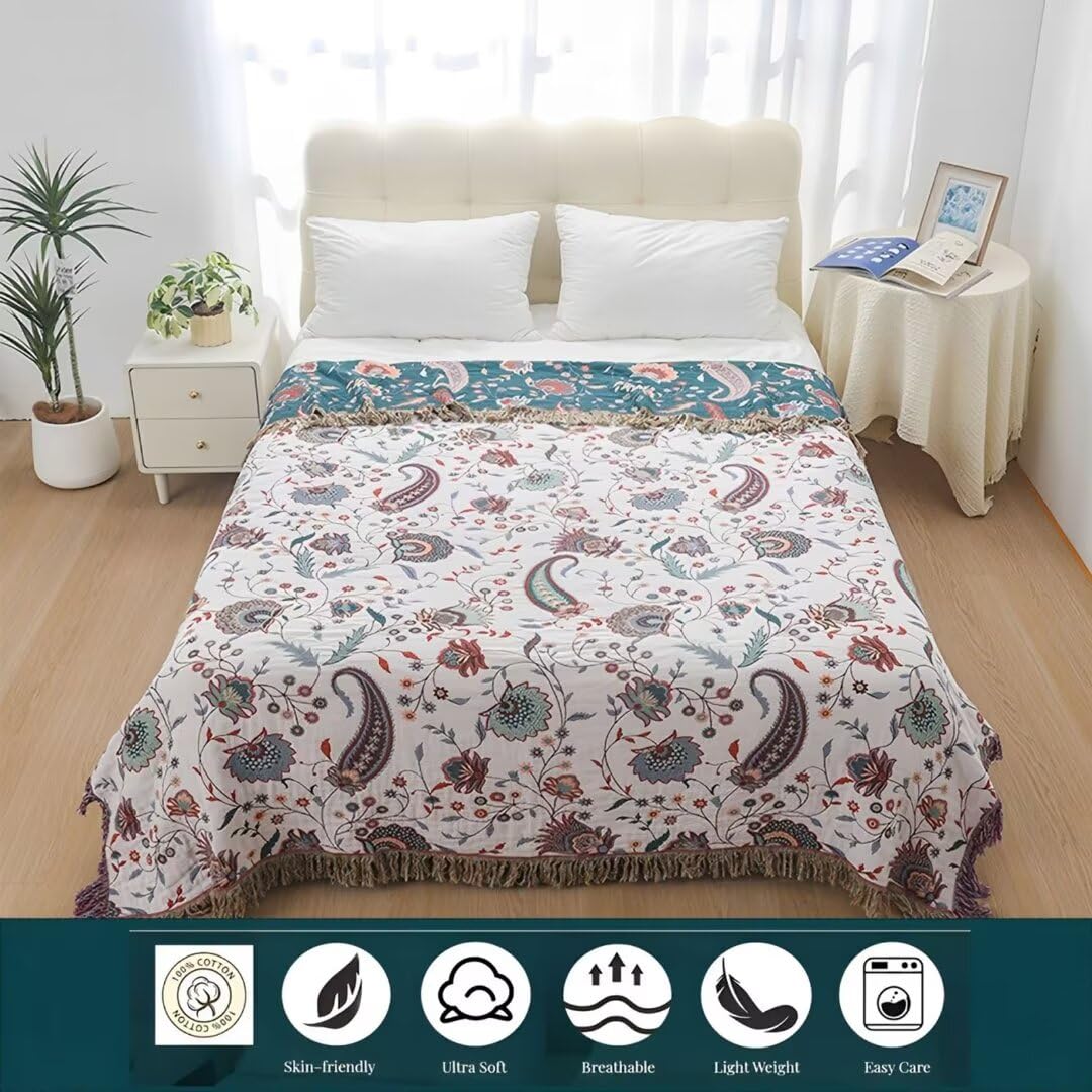 Boho 100% Soft Cozy Cotton Quilt