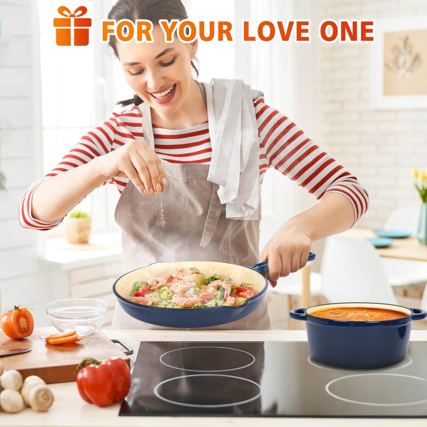 Cast Iron Set (Enameled), Gas/Induction Compatible, PFA Free