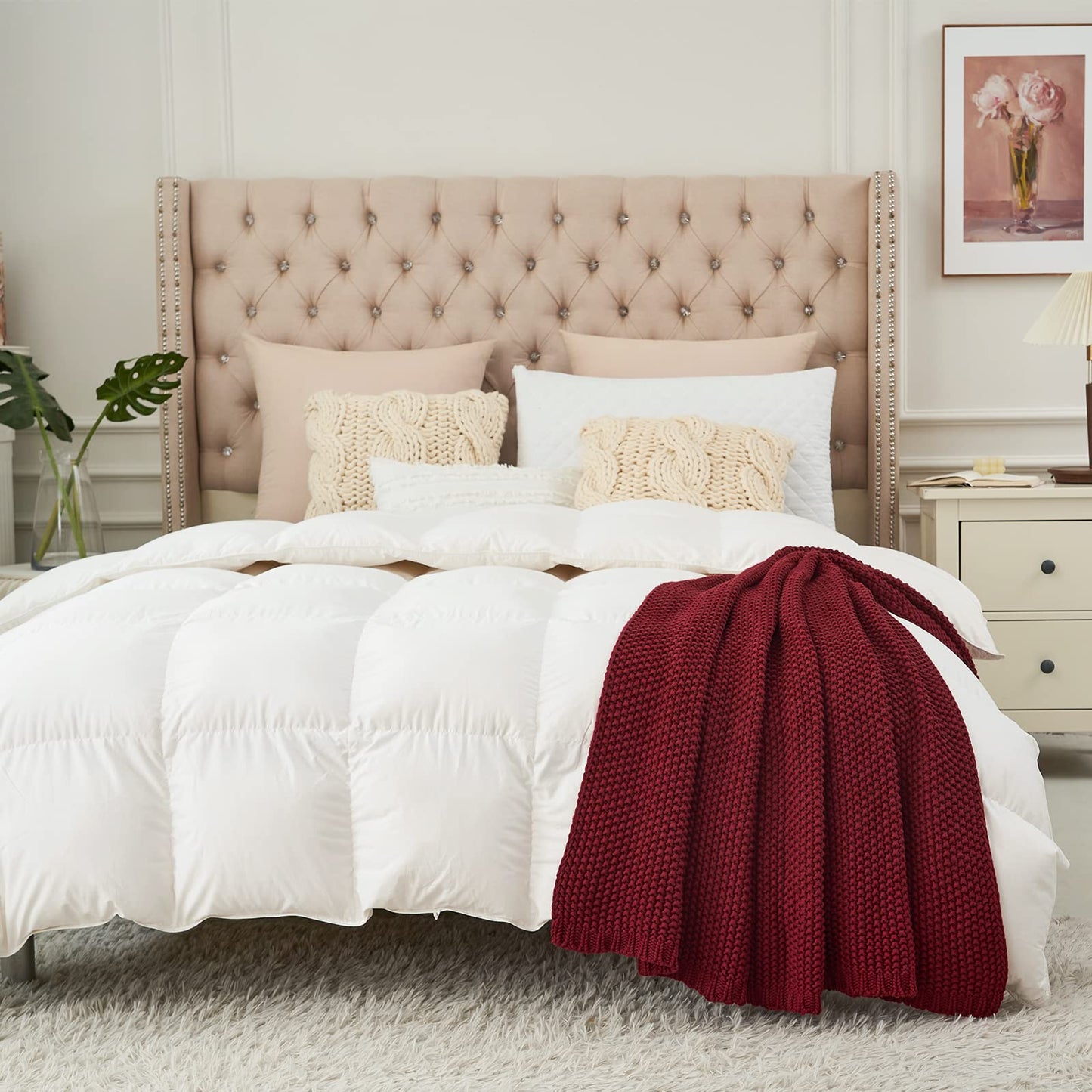 Chunky Cable Knit Throw Blanket Lightweight 100% Organic Cotton