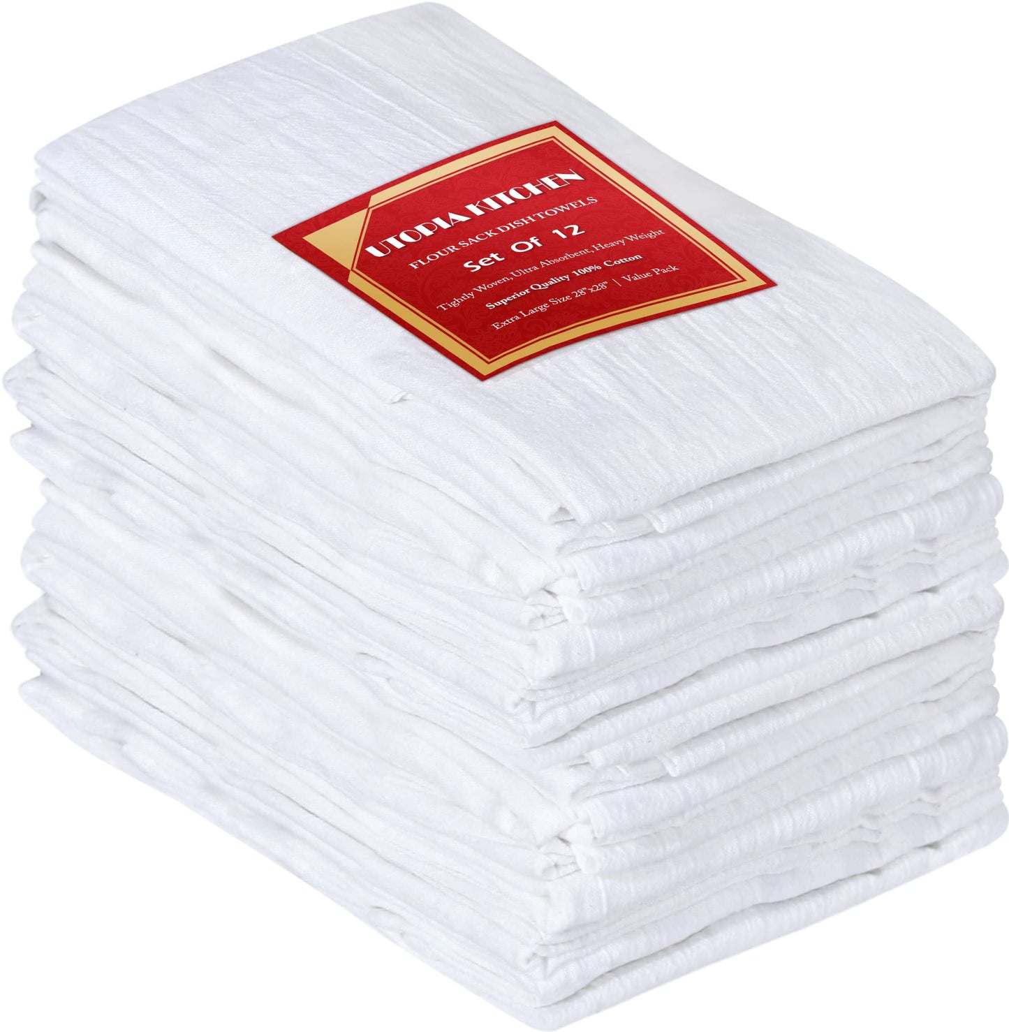 100% Cotton Tea Towels for Cleaning & Drying - Highly Absorbent Kitchen Dish Cloth