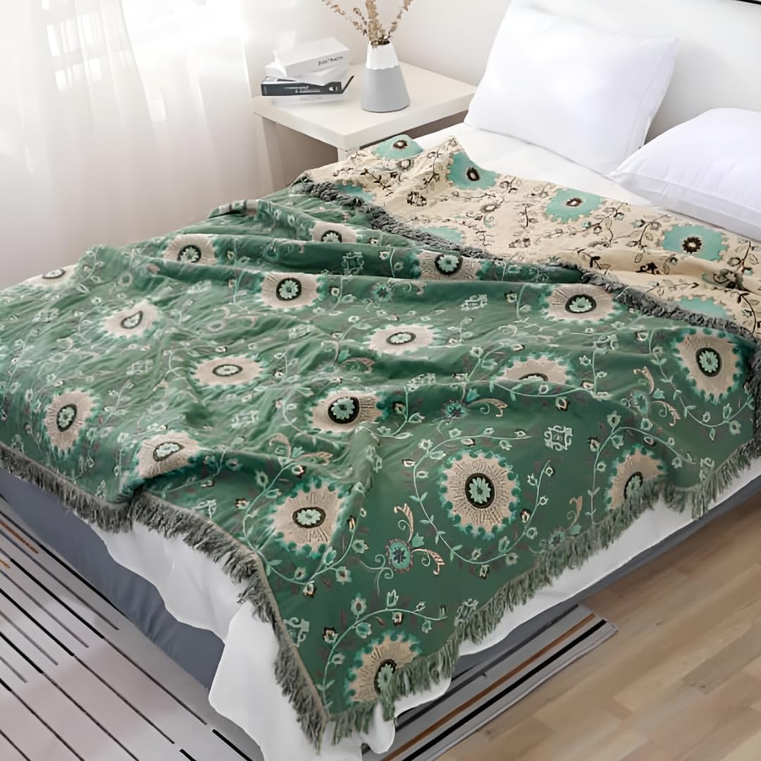 Boho 100% Soft Cozy Cotton Quilt