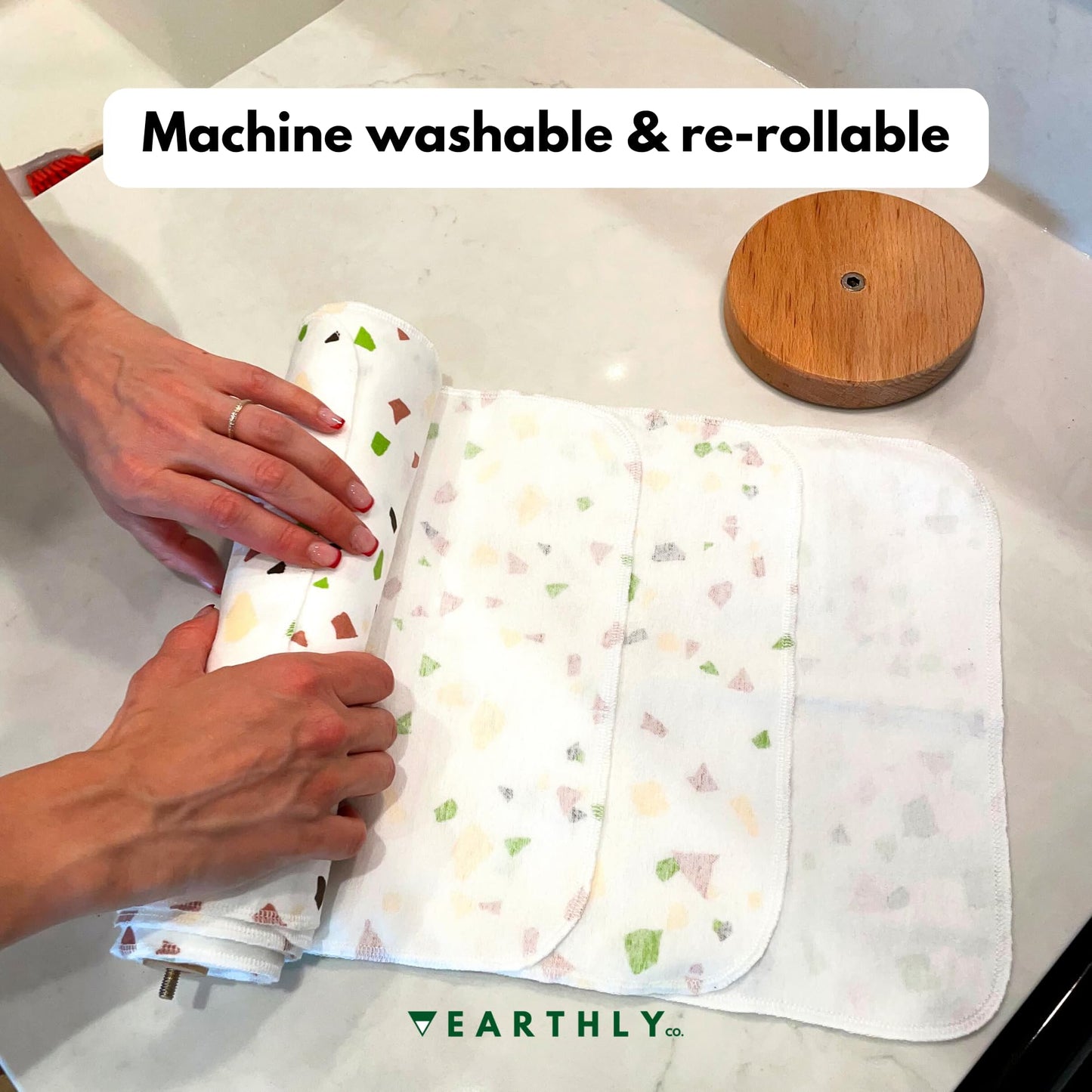 24 Pack - Roll of Washable Cotton Cloth Paper Towels