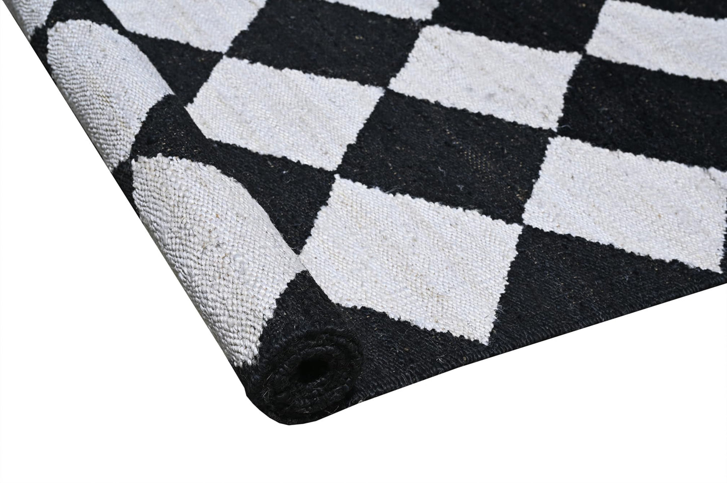 Indoor Hand Woven Fiber Jute Diamond Area Rug