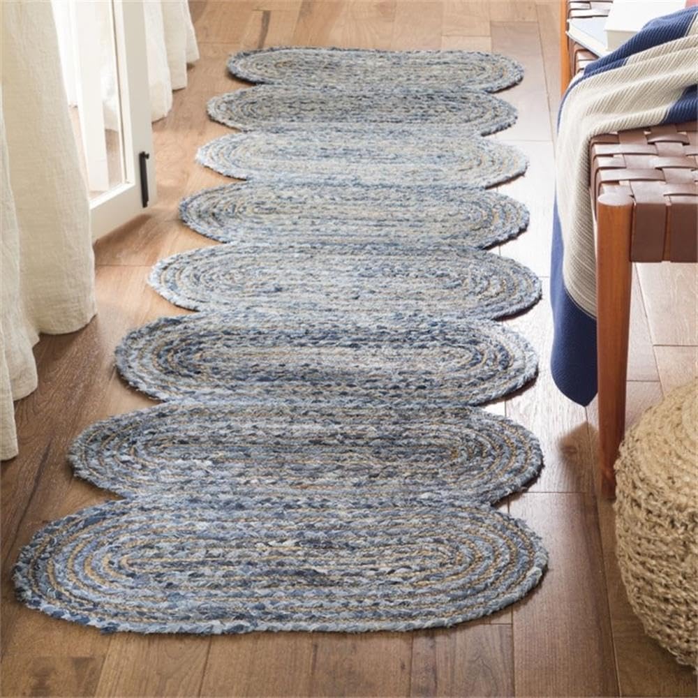 Natural Collection Area Rug - Braided Jute & Cotton
