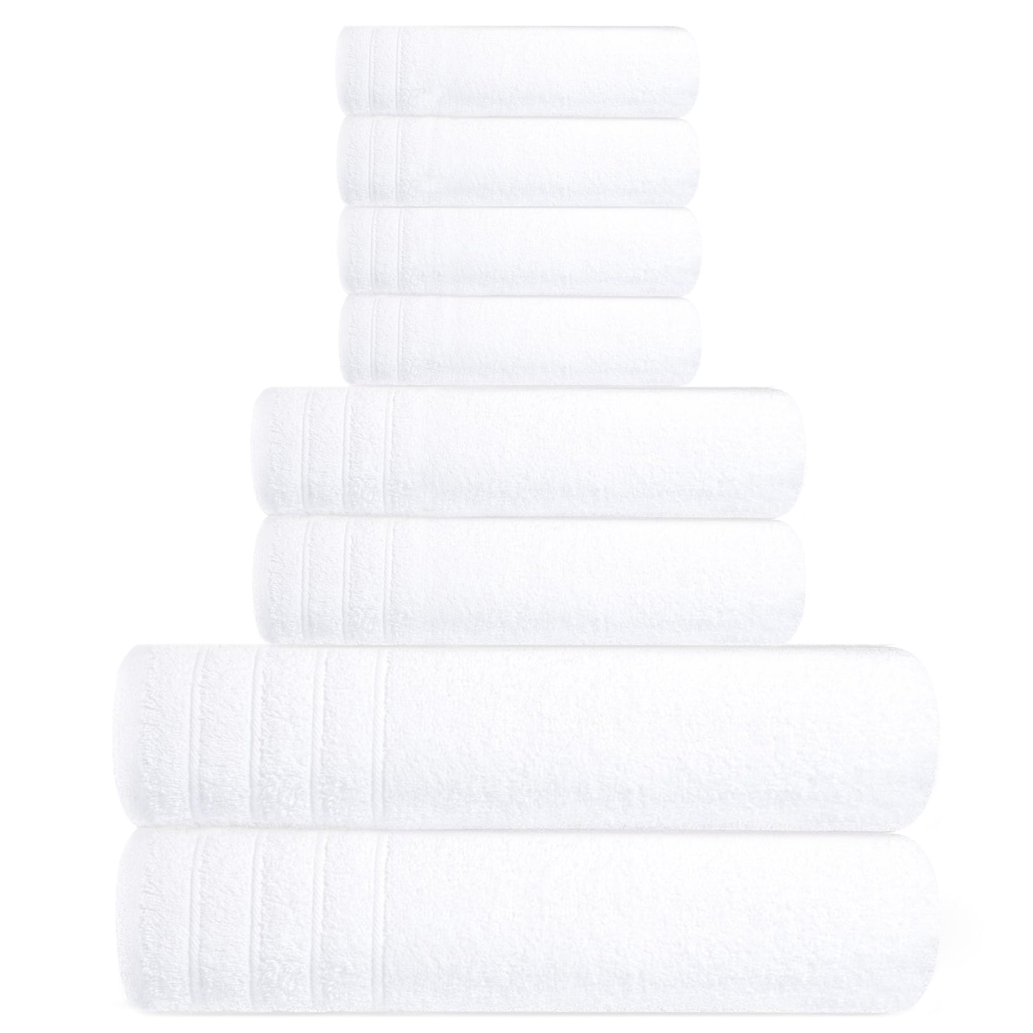 100% Cotton, Lighter Weight Towels Perfect for Bathroom, Assorted Colors & Sizes