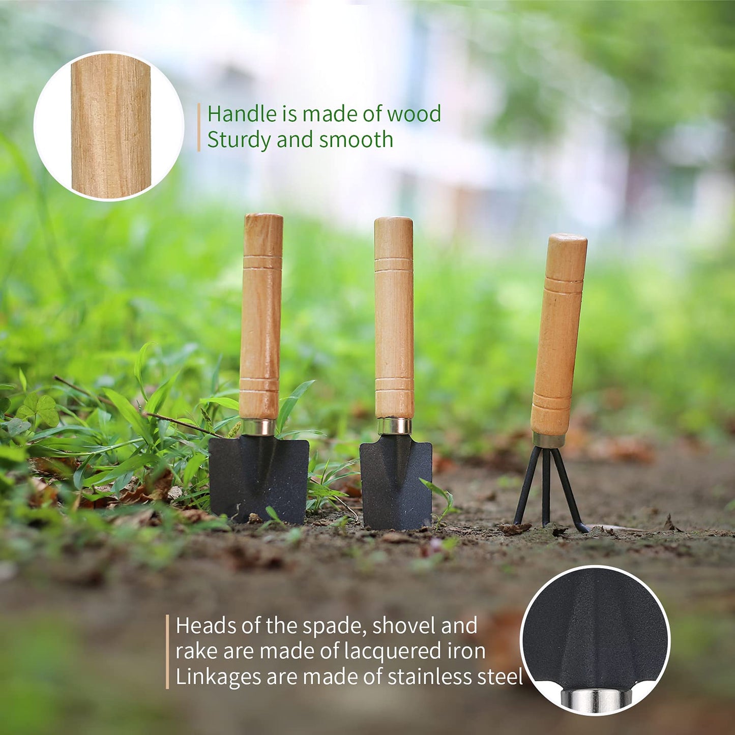 5Pcs Mini Garden Tool Kit for Seedling Soil, Houseplant, Bonsi and More