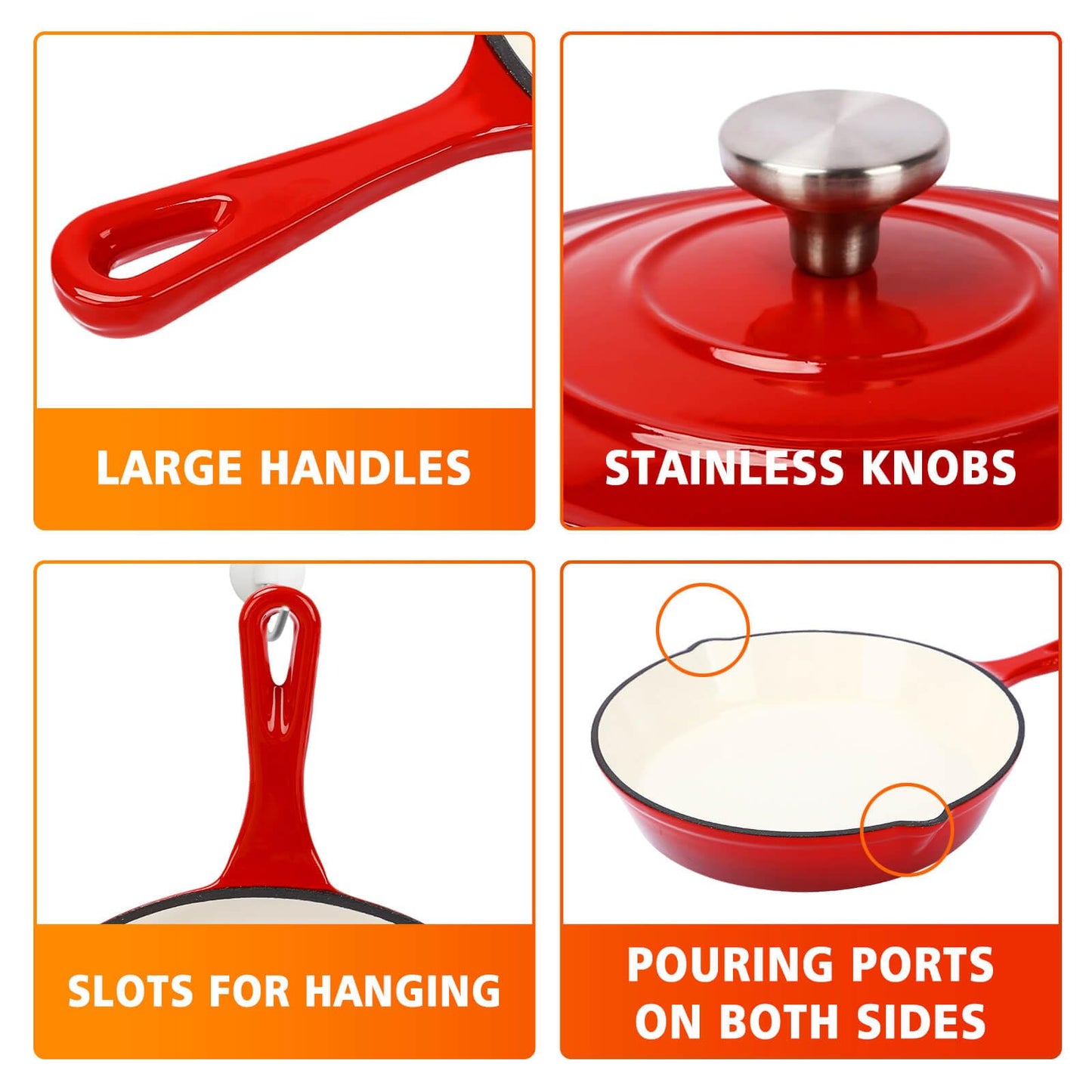 Cast Iron Set (Enameled), Gas/Induction Compatible, PFA Free