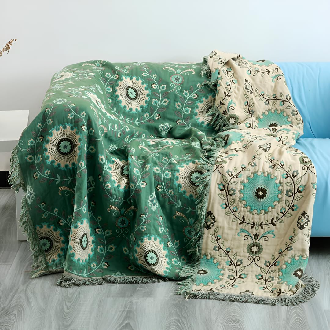 Boho 100% Soft Cozy Cotton Quilt
