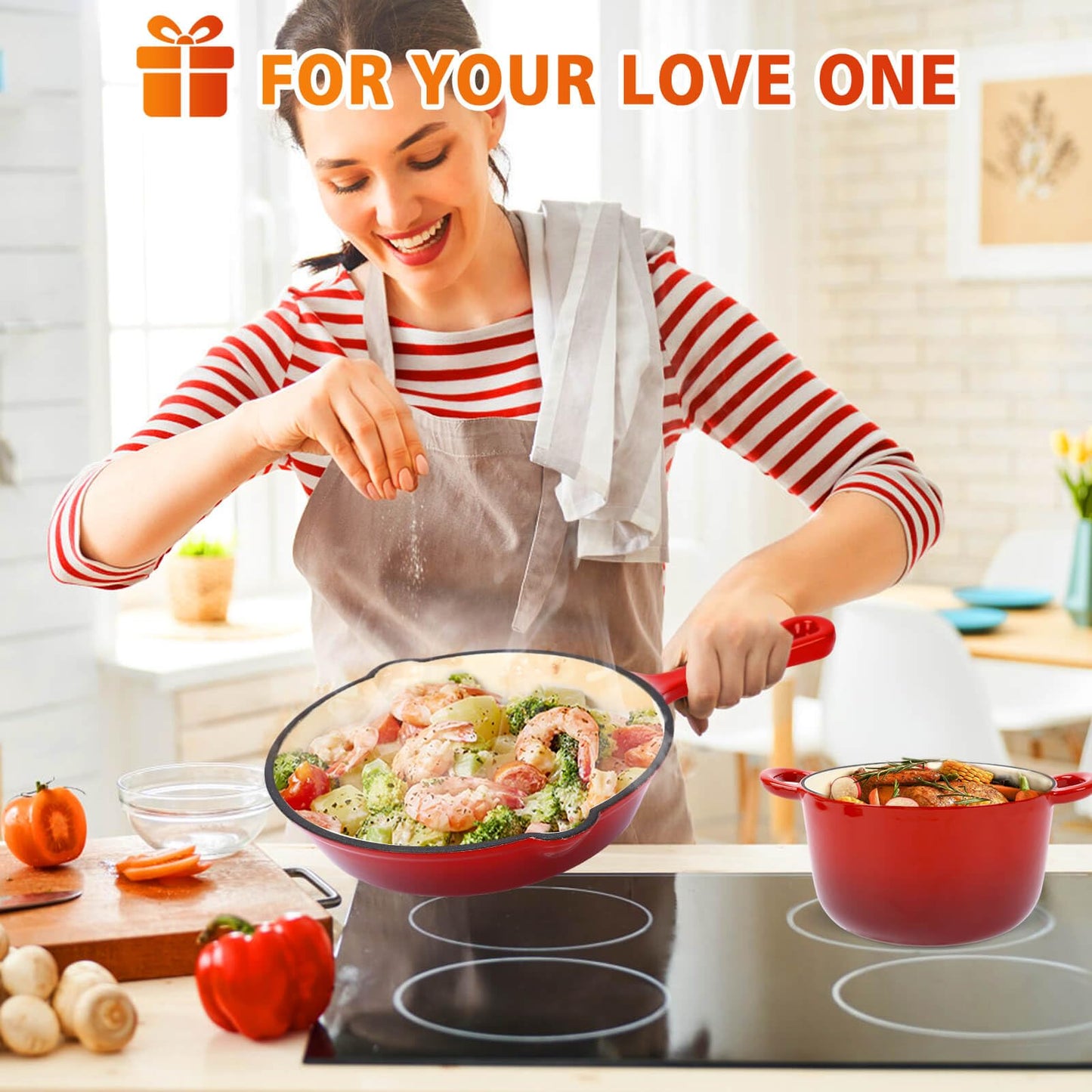 Cast Iron Set (Enameled), Gas/Induction Compatible, PFA Free