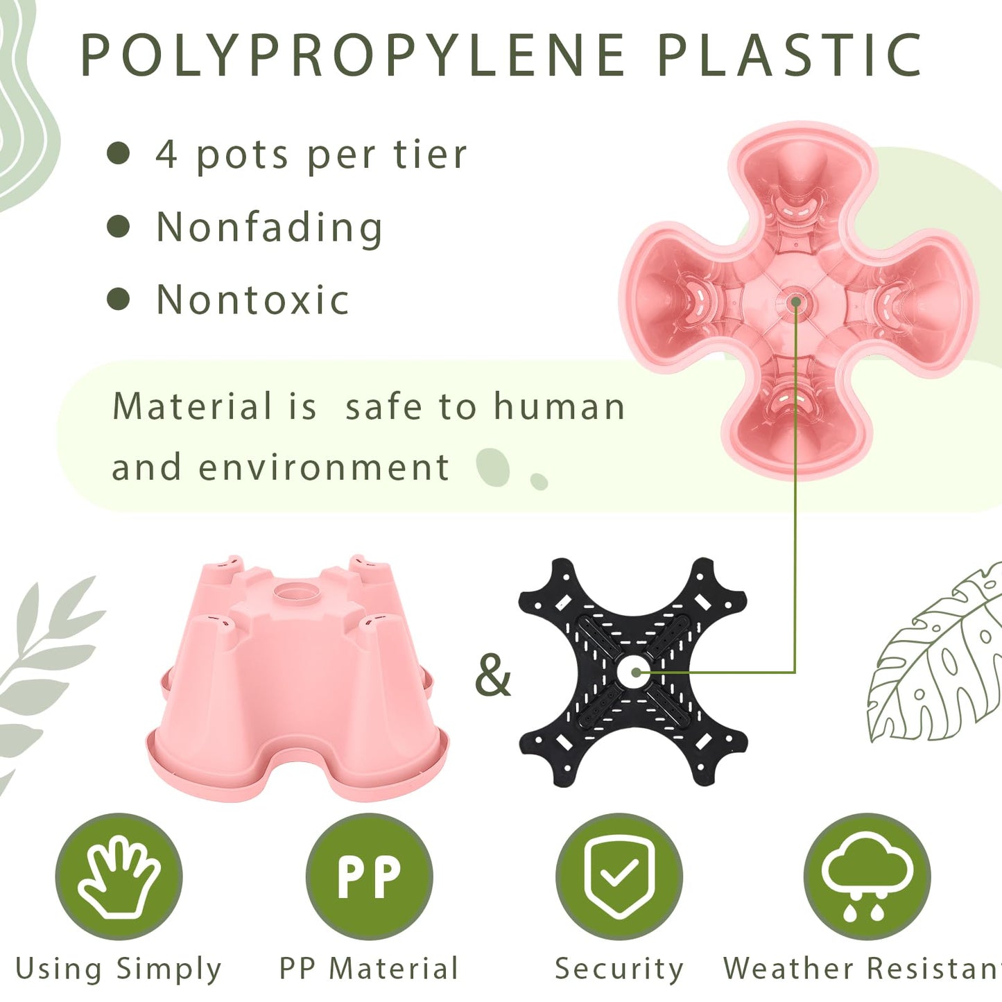 Set(2) of 7 Tier Vertical Planter Tower with Removable Wheels and Tools