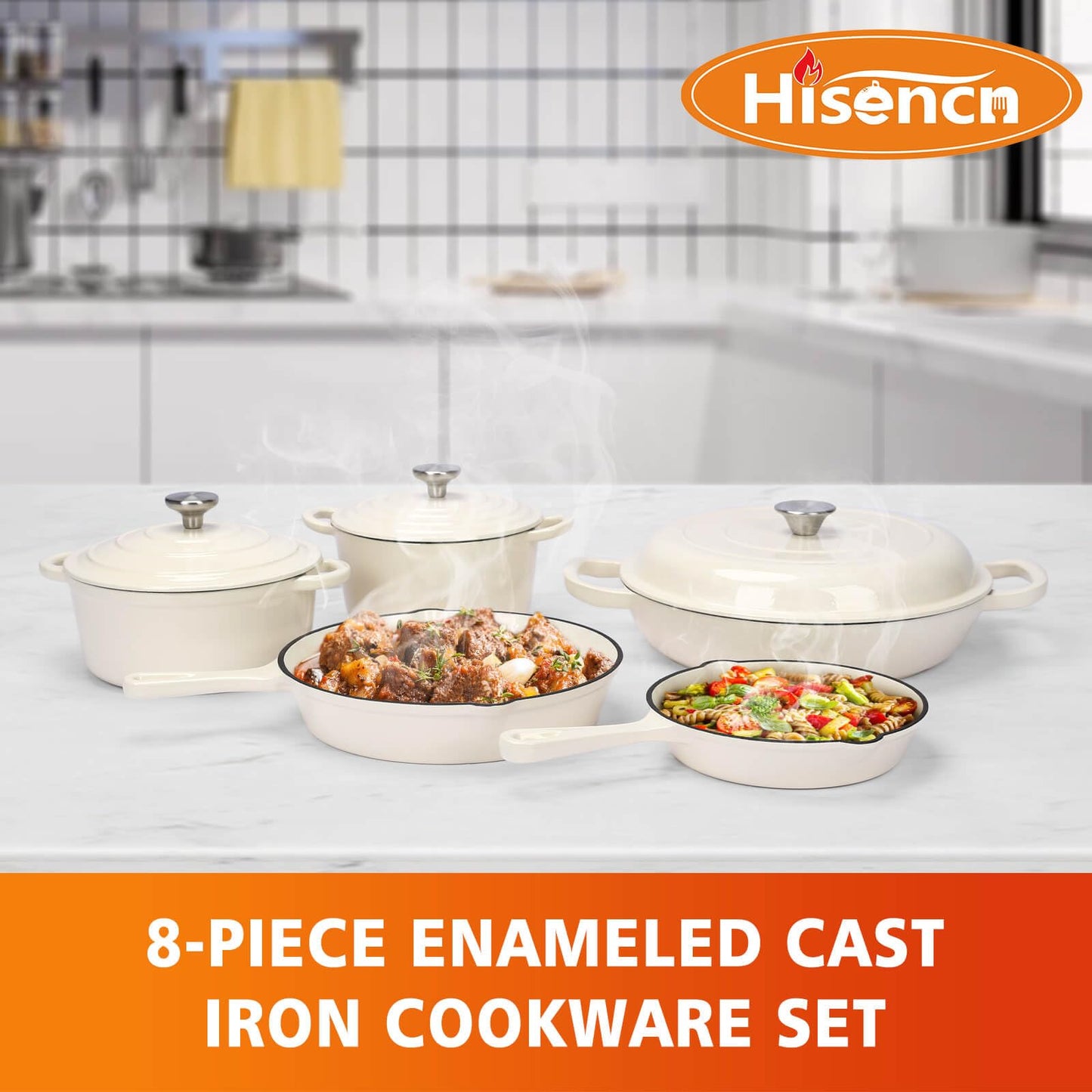 Cast Iron Set (Enameled), Gas/Induction Compatible, PFA Free