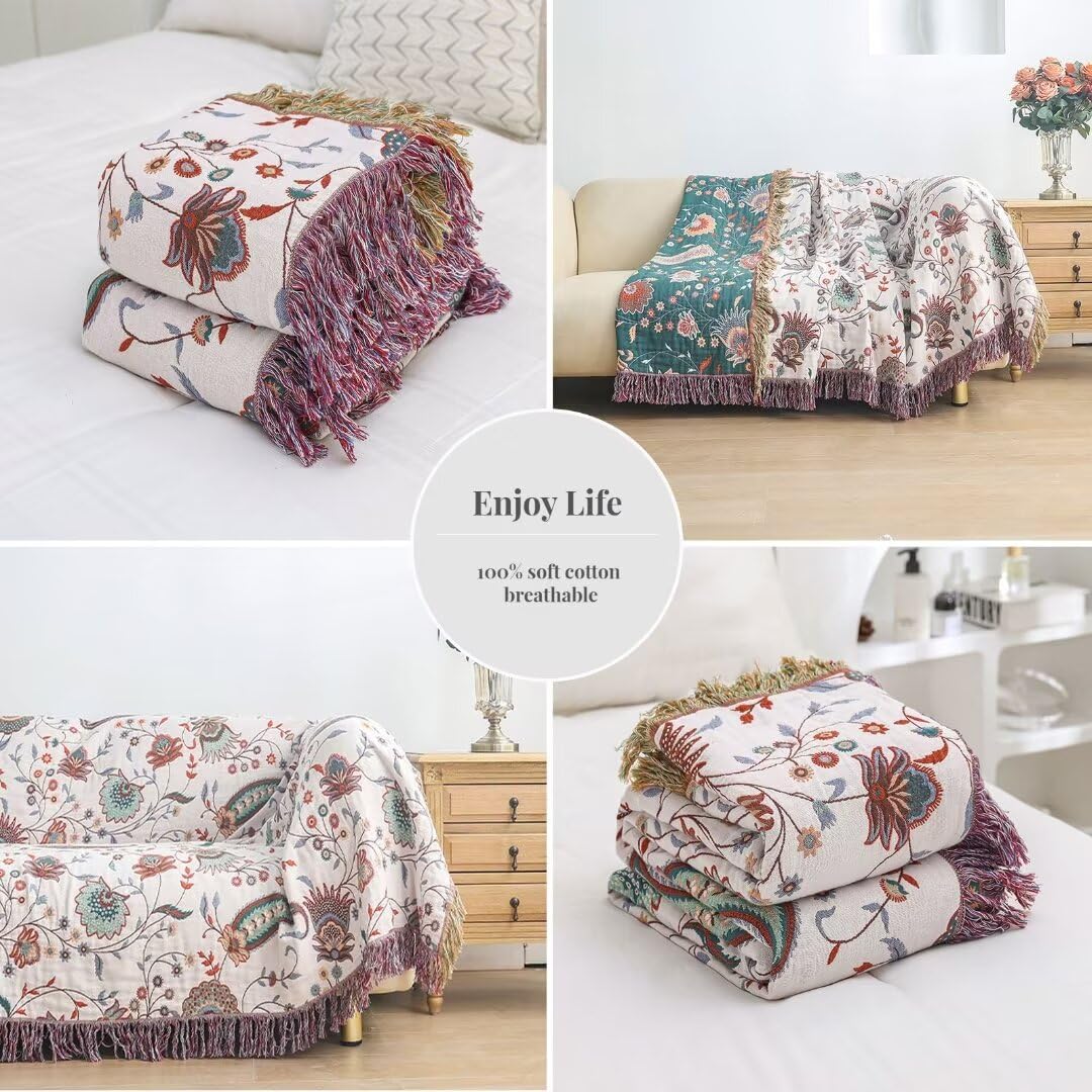 Boho 100% Soft Cozy Cotton Quilt