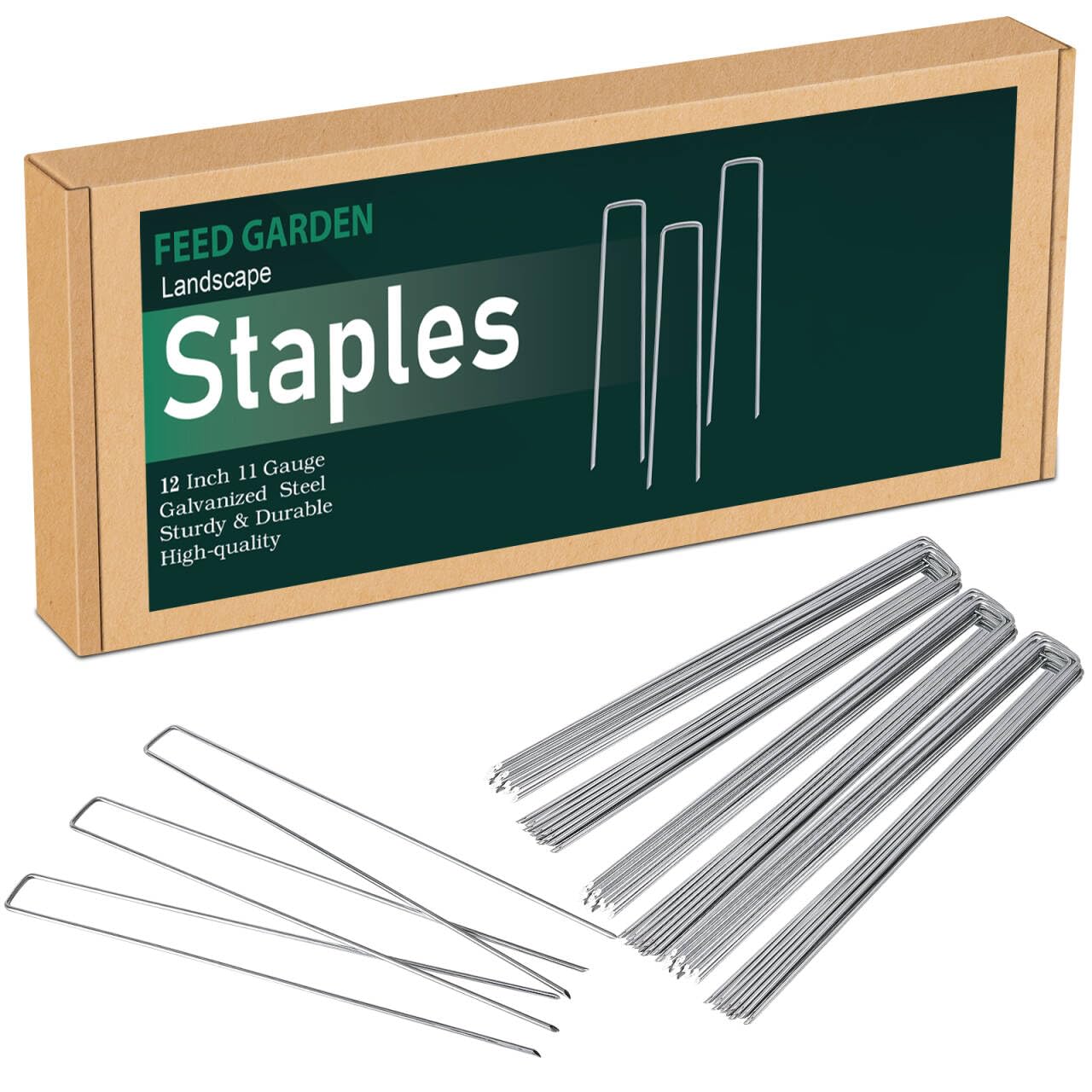 Galvanized Landscape Staples 11 Gauge Anti-Rust Garden Stakes