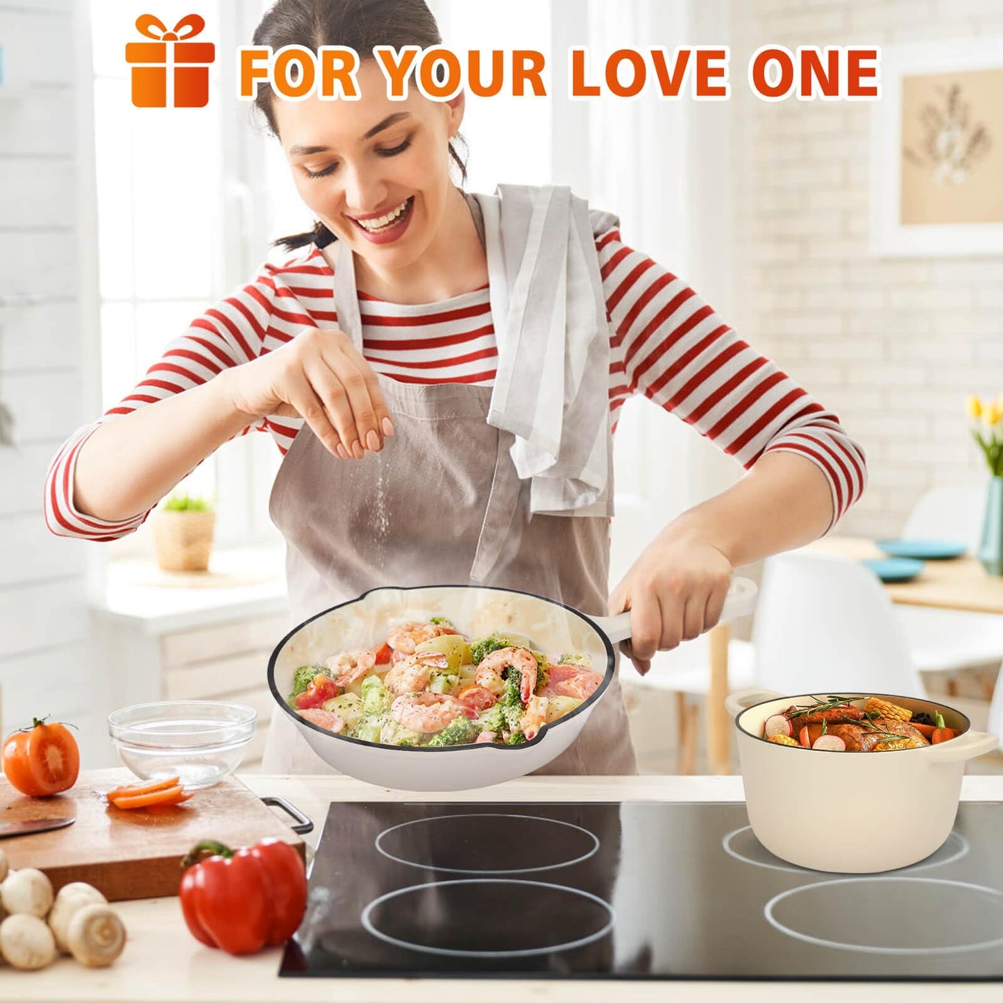 Cast Iron Set (Enameled), Gas/Induction Compatible, PFA Free