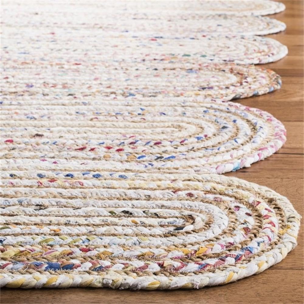 Natural Collection Area Rug - Braided Jute & Cotton