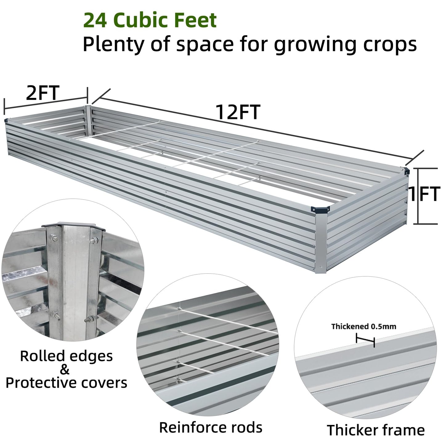 Galvanized Raised Garden Beds Kit