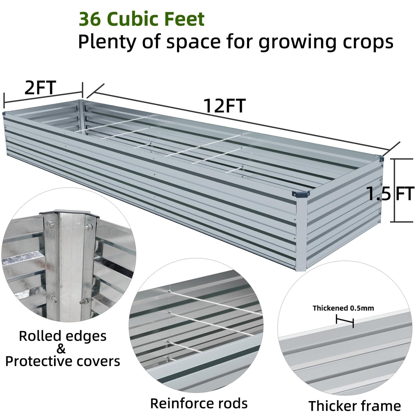 Galvanized Raised Garden Beds Kit